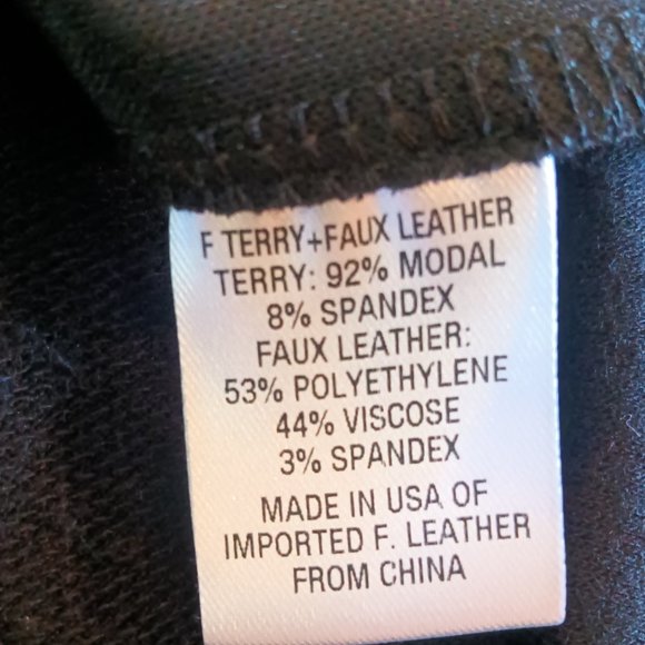 Alex Garfield Black Faux Leather Front Knit Tunic Long Sleeve Top- Size L-XL - Picture 7 of 8